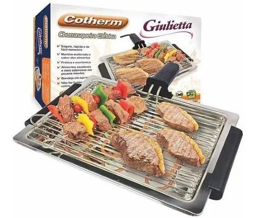 Imagem 1 de 5 de Churrasqueira Elétrica Portátil Grelha Removível Bandeja Coletora Cotherm Giulietta Grill 1250W 110V