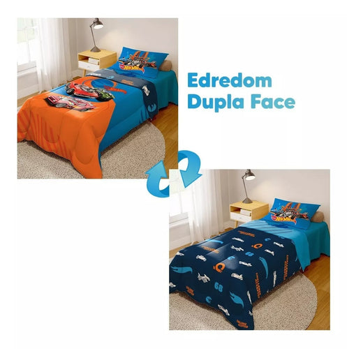 Imagem 2 de 3 de Jogo De Edredom Infantil Dupla Face - Hotwheels