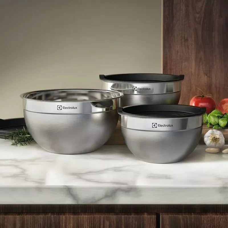 Conjunto Bowls Tigelas Inox Com Tampa Plástica - Electrolux - Image 3