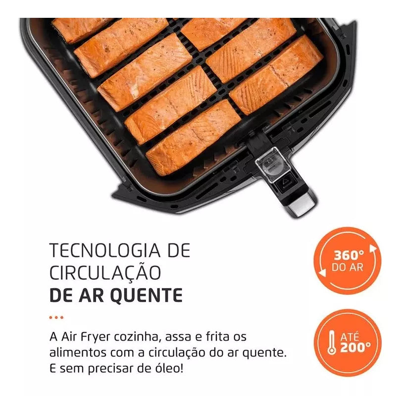 Fritadeira Air Fryer Afn-80-bi 8 Litros 1900w Mondial Cor Preto/Inox 110V - Image 6
