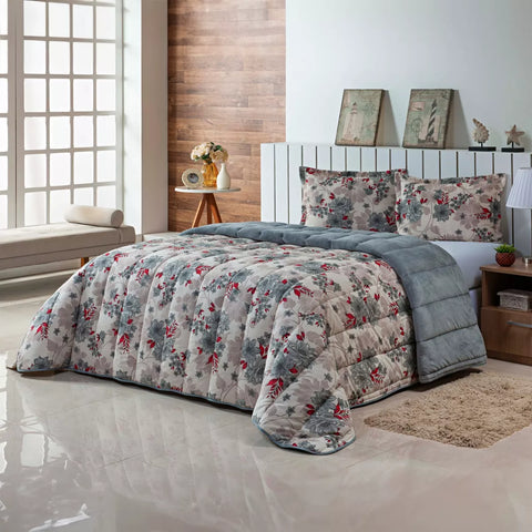 Kit Coberdrom Casal Queen Jogo Cama Dupla Face 400 Fios - Image 1