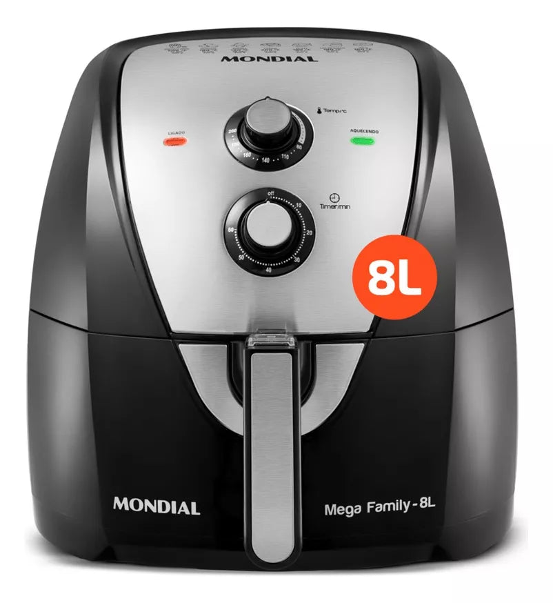 Fritadeira Air Fryer Afn-80-bi 8 Litros 1900w Mondial Cor Preto/Inox 110V - Image 1