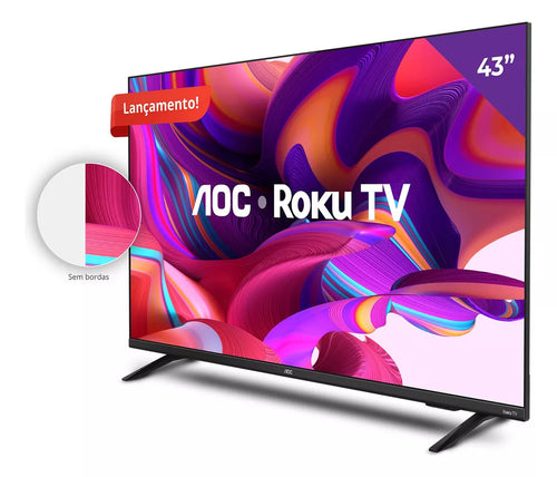 Imagem 2 de 5 de Smart Tv 43'' Full Hd Com Roku Tv 43s5135/78g Aoc Bivolt