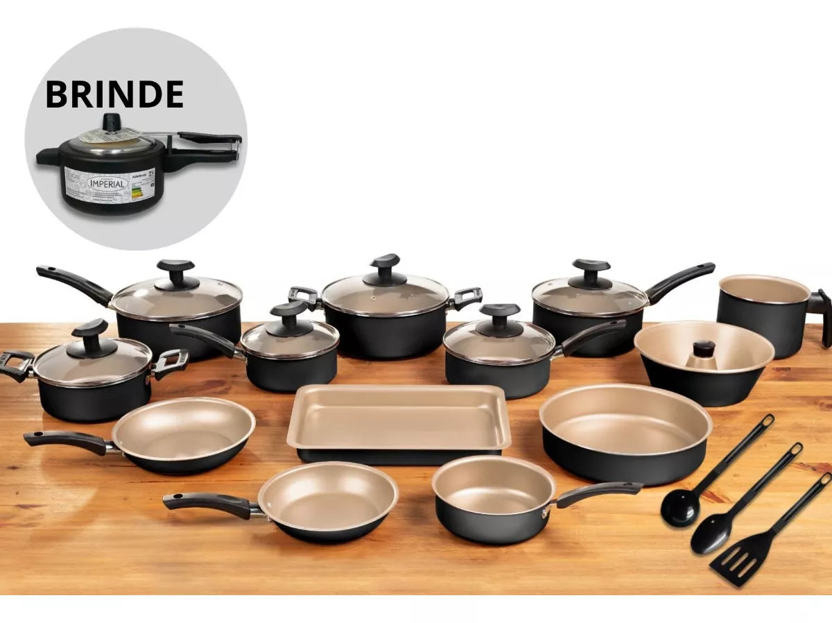 Conjunto Panelas 17 Pc Antiaderente Brinde Panela Pressão - Image 3