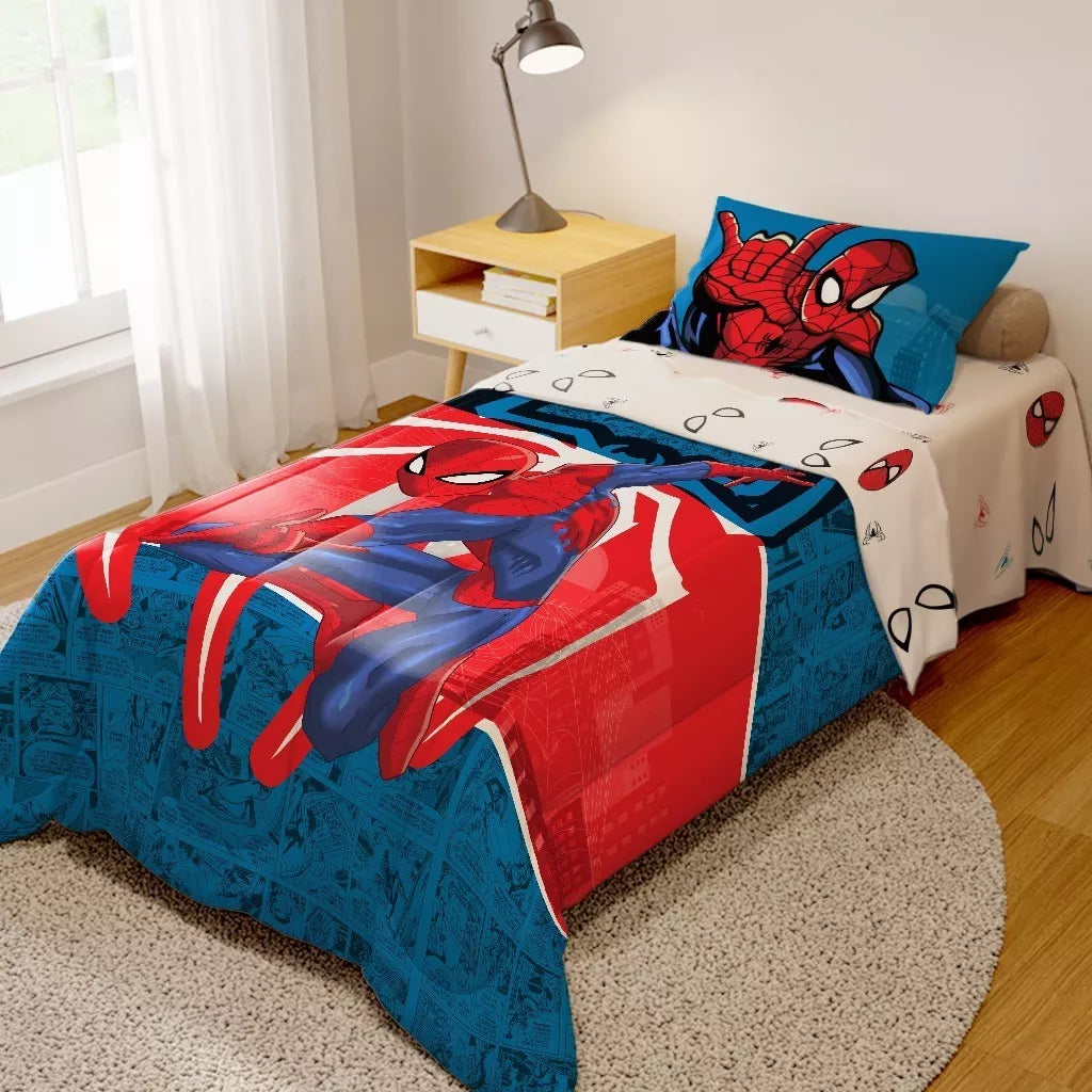 Edredom Infantil Solteiro Homem Aranha Dupla Face Cor Vermelho - Image 1