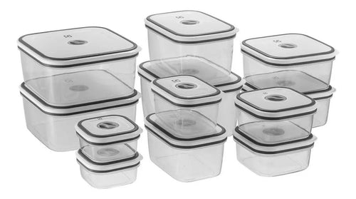 Imagem 5 de 5 de Kit Potes Herméticos Plásticos Cinza 12 Unidades Electrolux