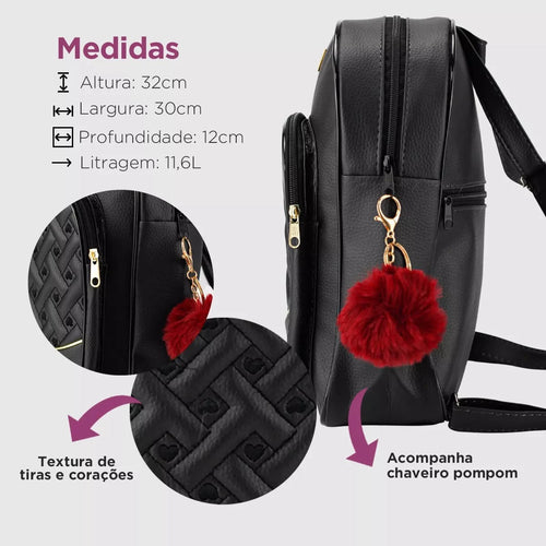 Imagem 4 de 4 de Mochila Feminina De Couro Social Pequena Blogueira