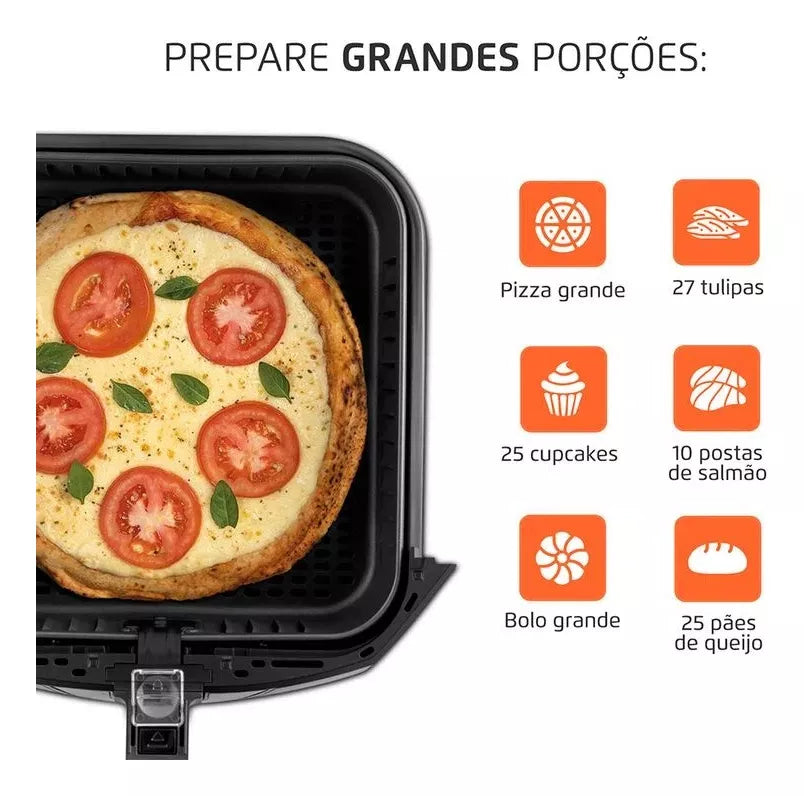 Fritadeira Air Fryer Afn-80-bi 8 Litros 1900w Mondial Cor Preto/Inox 110V - Image 7